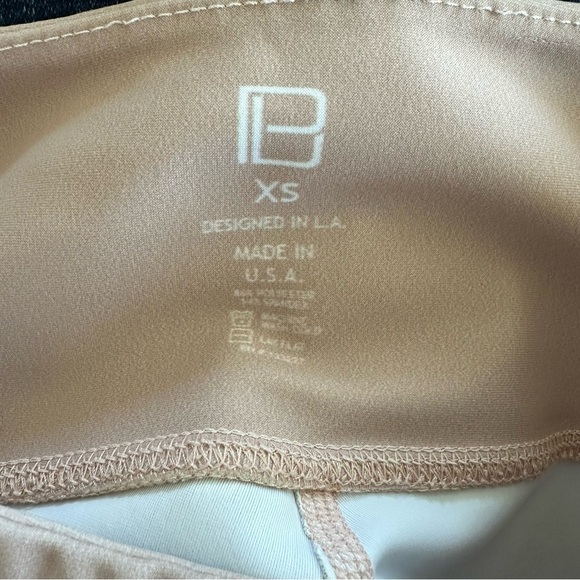 Blush Pink Floral Striped High Waisted Athletic Cycling Leggings Extra Small - Picture 11 of 12